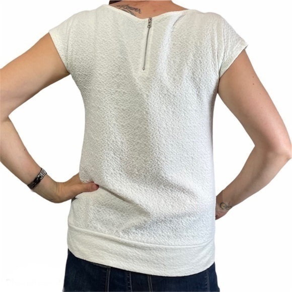 LOFT White Textured Cap Sleeve Blouse XS - Picture 2 of 13